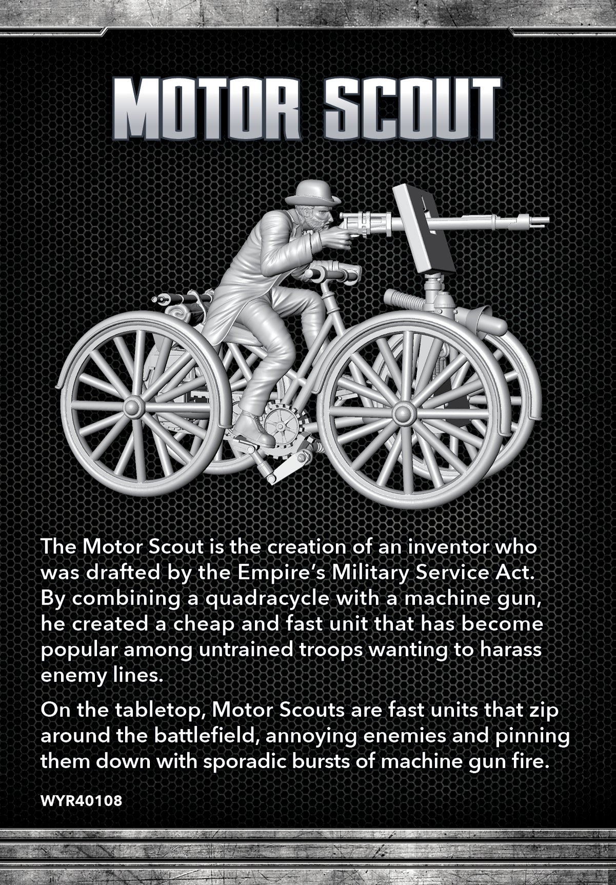 
                  
                    Motor Scout - Wyrd Miniatures - Online Store
                  
                