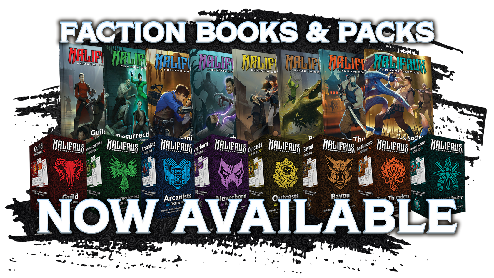 Malifaux Fourth Edition faction books and faction packs, now available