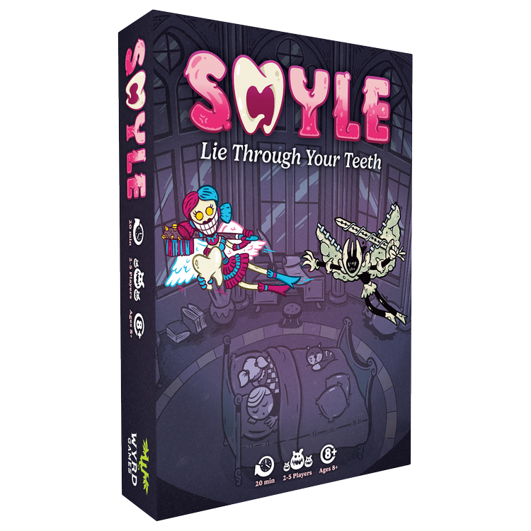 
                    
                      Front view of the Smyle toy from Wyrd Miniatures, featuring a colorful, detailed game piece with a playful, expressive face.
                    
                  