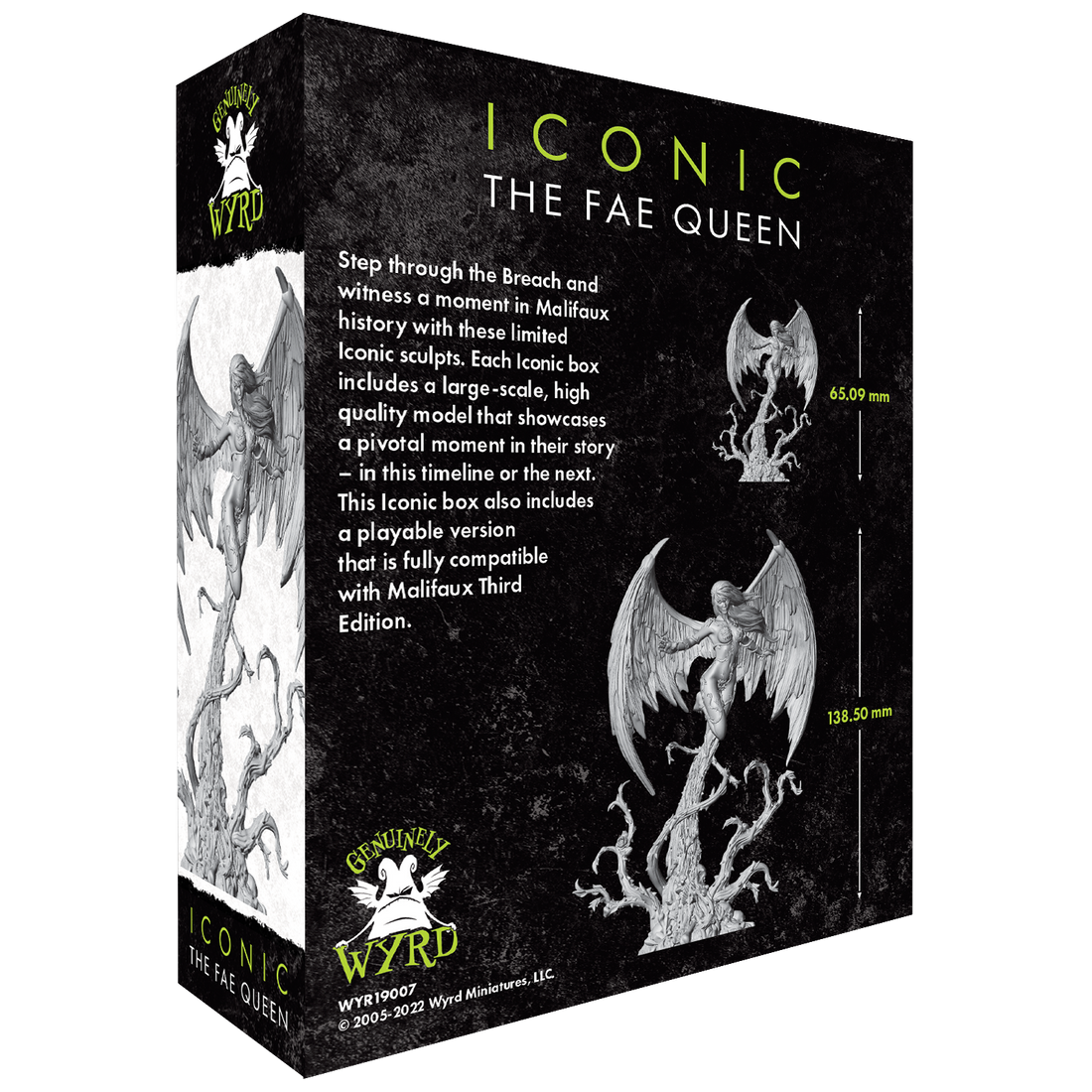 
                    
                      Back view of Wyrd Miniatures' Iconic Fae Queen from the Malifaux Iconic Box, featuring detailed costume and regal design.
                    
                  
