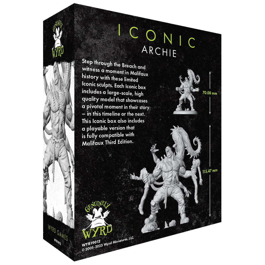 
                    
                      Back view of the Wyrd Miniatures Iconic Malifaux Ice Cream, You Scream box featuring colorful ice cream cone artwork.
                    
                  