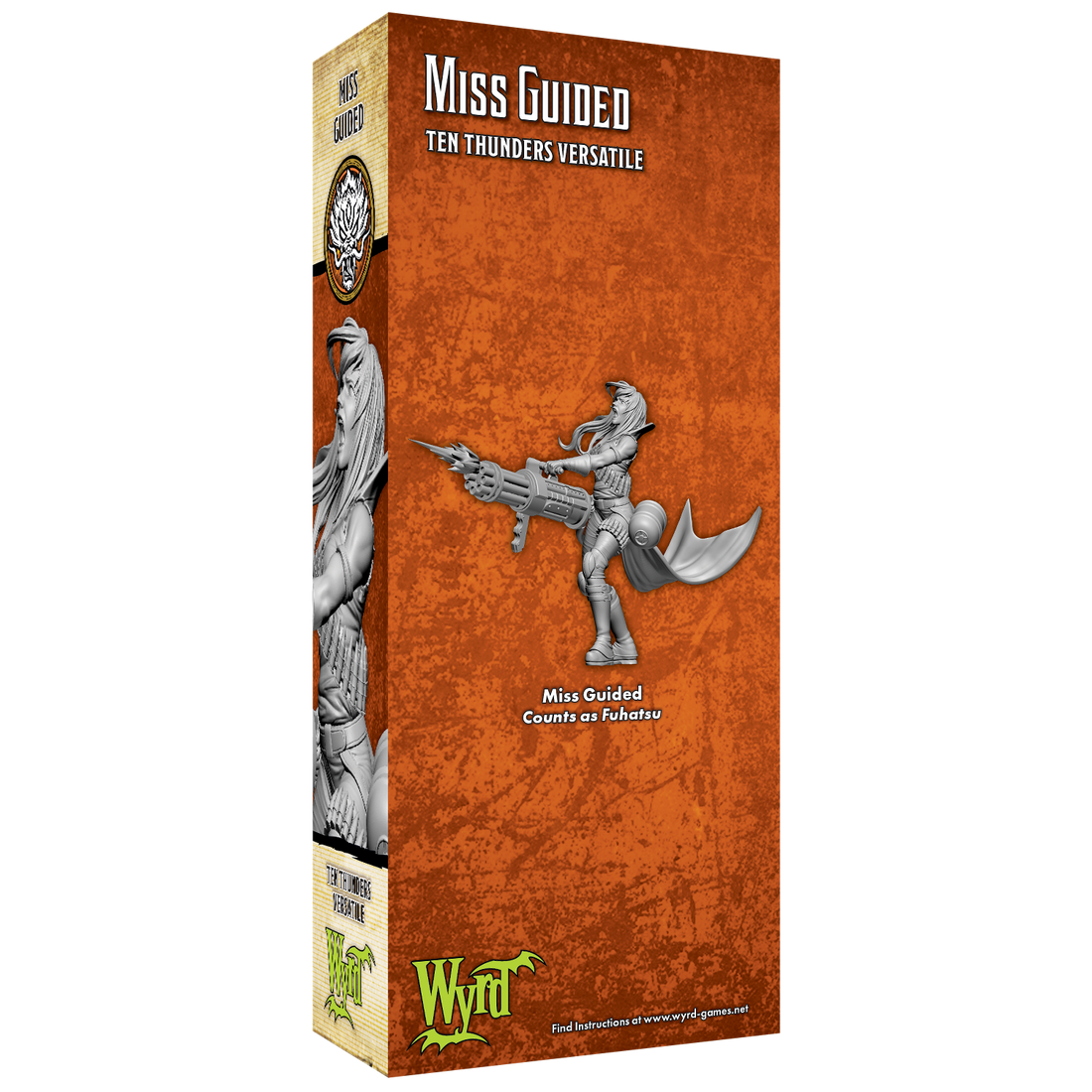
                    
                      Wyrd Miniatures Malifaux Fourth Edition Miss Guided Limited Edition store exclusive model, back view featuring detailed costume and accessories.
                    
                  