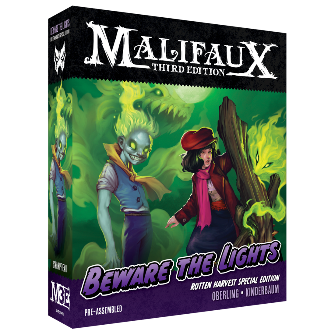 
                    
                      Limited edition Rotten Harvest Beware the Lights Malifaux box by Wyrd Miniatures, featuring detailed miniatures and artwork.
                    
                  