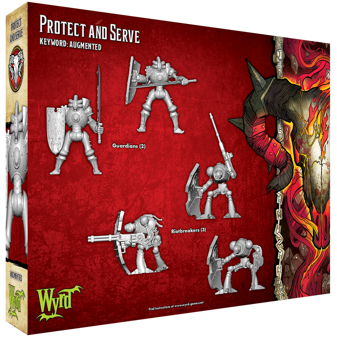
                    
                      Back view of Wyrd Miniatures Protect and Serve miniature, featuring detailed armor and weaponry on a dynamic sci-fi character.
                    
                  