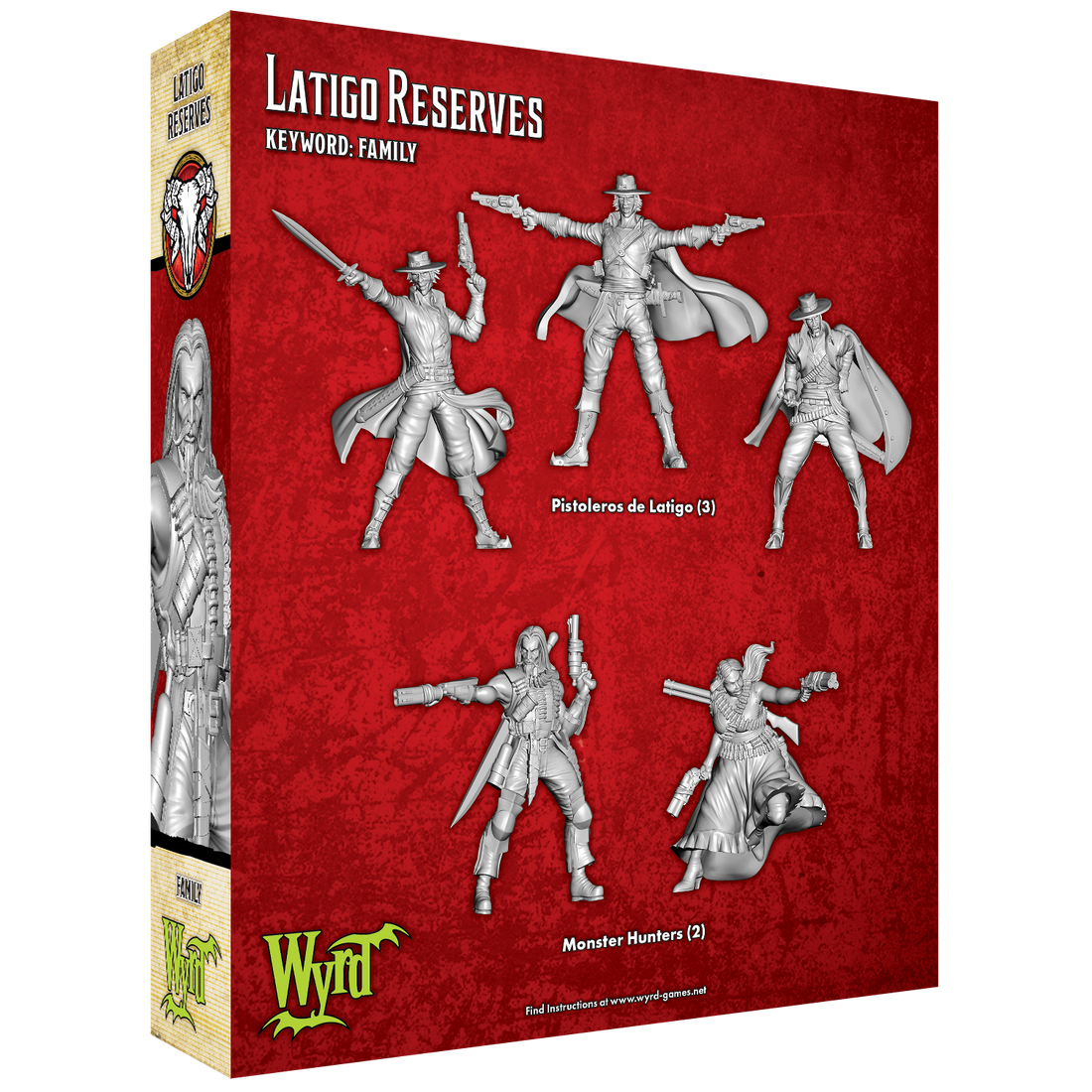 
                    
                      Back view of Wyrd Miniatures Latigo Reserves figure, showcasing detailed armor and weaponry on a miniature model.
                    
                  