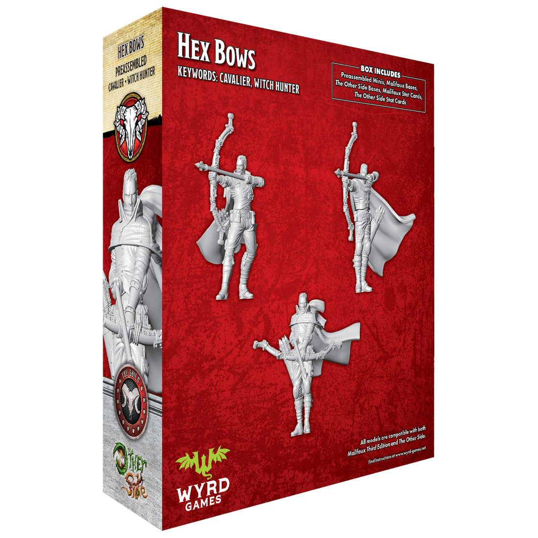
                    
                      Back view of Wyrd Miniatures Hex Bows The Other Side Unit Box, featuring detailed miniature bows in a fantasy-style setting.
                    
                  