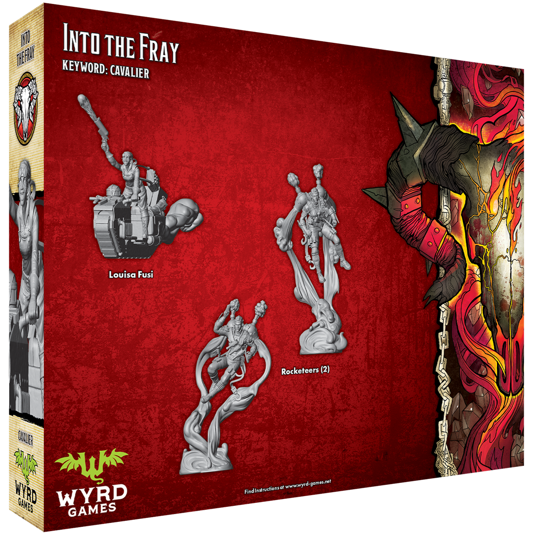 
                    
                      Back view of Wyrd Miniatures Into the Fray tabletop game figure featuring detailed armor and dynamic pose.
                    
                  
