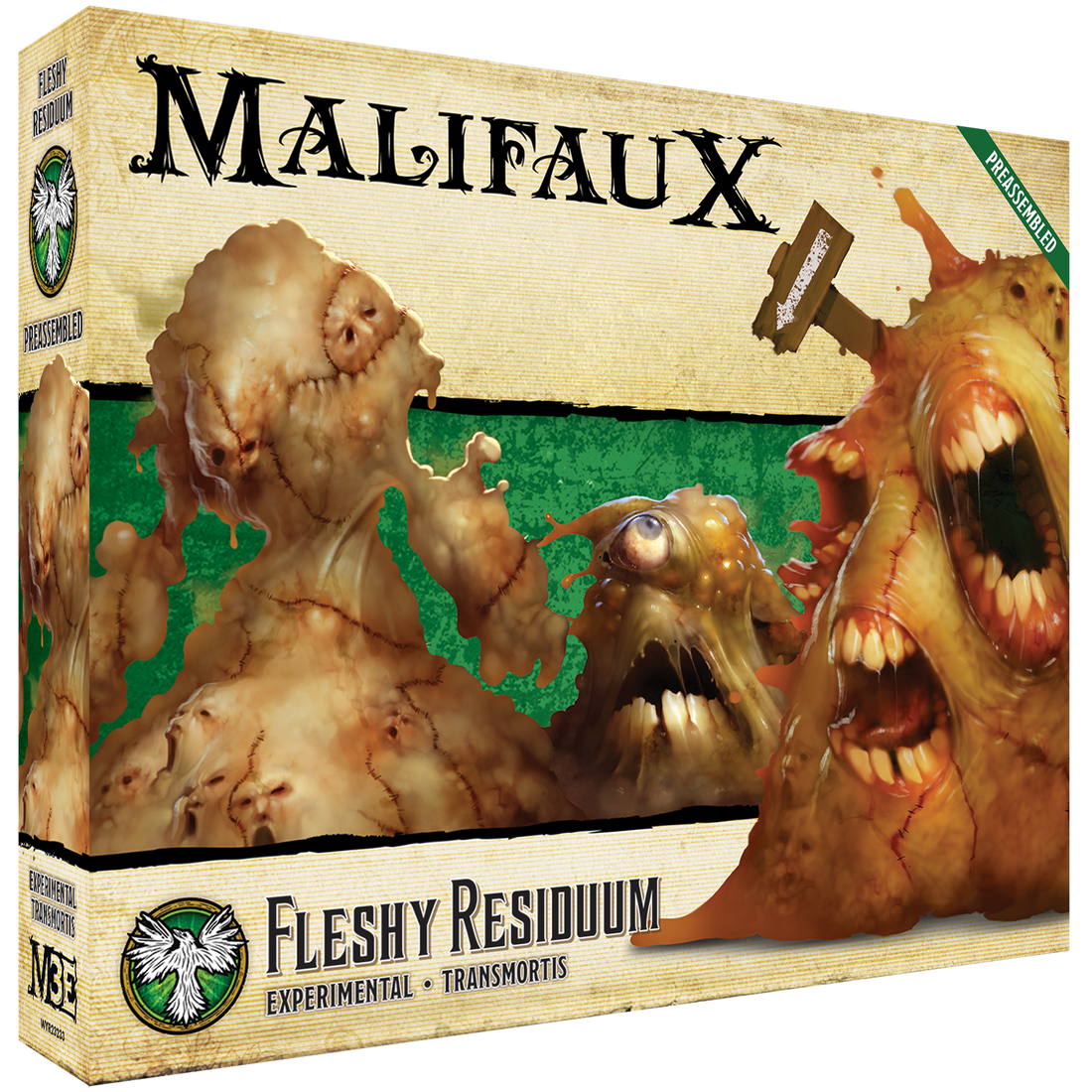 
                    
                      Front view of Wyrd Miniatures Fleshy Residuum, a detailed fleshy creature model from the Wyrd Miniatures collection.
                    
                  