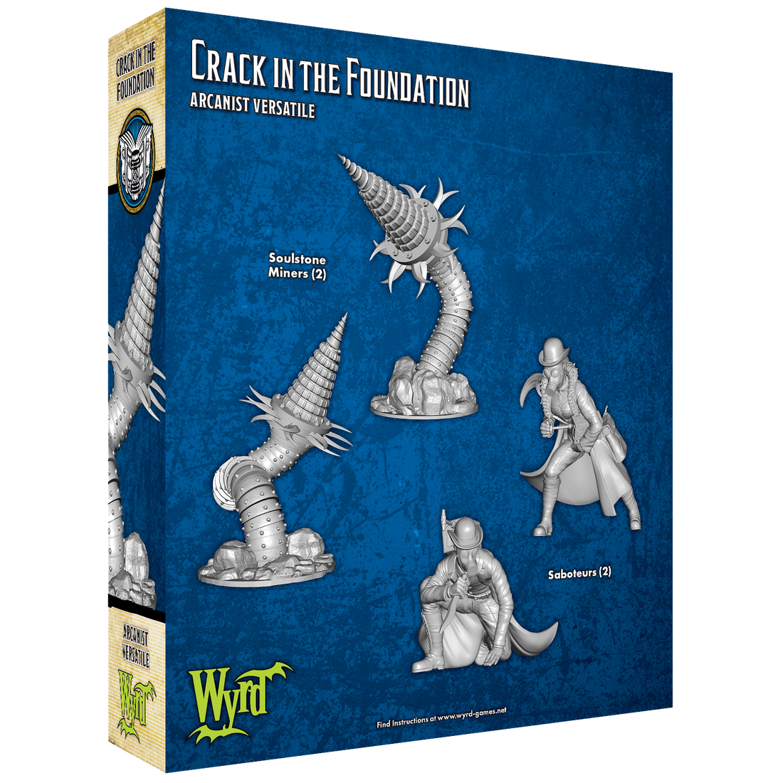 
                    
                      Wyrd Miniatures Crack in the Foundation Malifaux keyword box, featuring miniatures and game components on the back of the box.
                    
                  