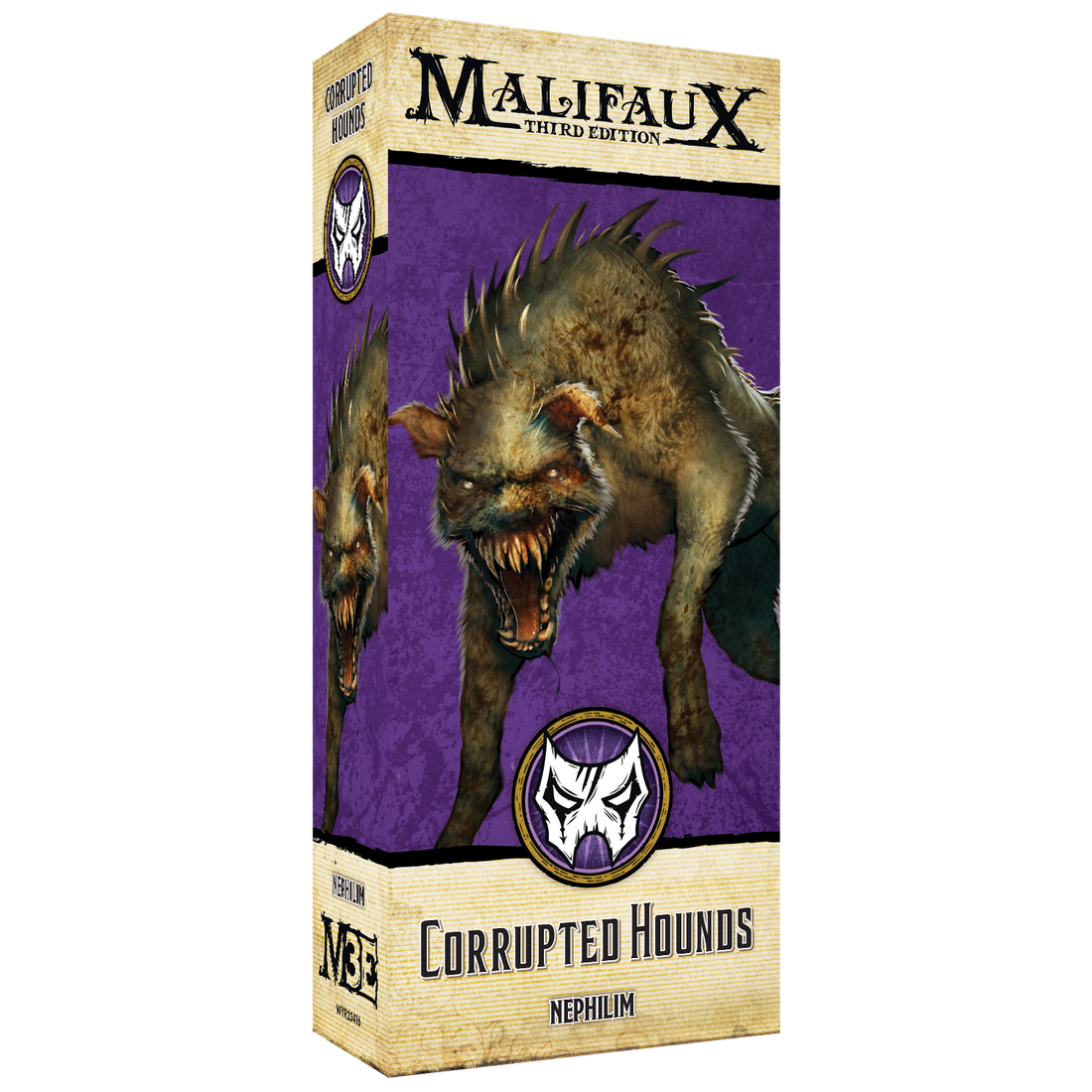 
                    
                      Corrupted Hounds Malifaux keyword box by Wyrd Miniatures featuring detailed miniature hounds in dark, corrupted forms.
                    
                  