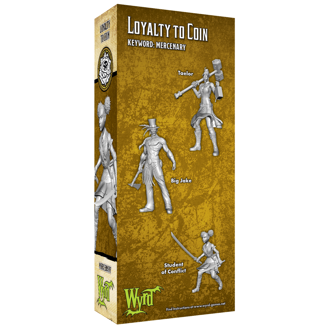 
                    
                      Back view of Wyrd Miniatures Loyalty to Coin metal keychain featuring intricate coin design and branding details.
                    
                  