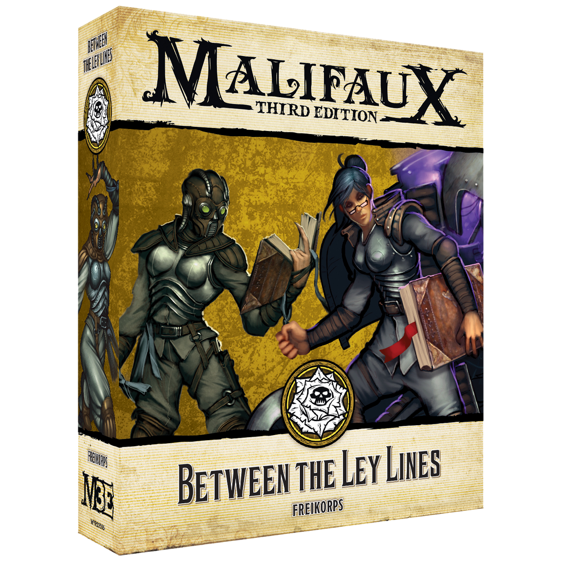 
                    
                      Miniatures game set titled Between the Ley Lines by Wyrd Miniatures, featuring detailed fantasy character figures.
                    
                  
