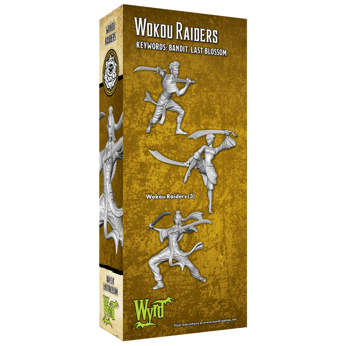 
                    
                      Wokou Raiders miniature by Wyrd Miniatures, front view showing detailed armor and traditional Asian-inspired clothing.
                    
                  