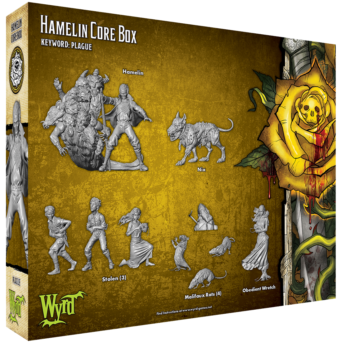 
                    
                      Hamelin Core Box by Wyrd Miniatures featuring miniatures and components for the Hamelin game in a storage box.
                    
                  