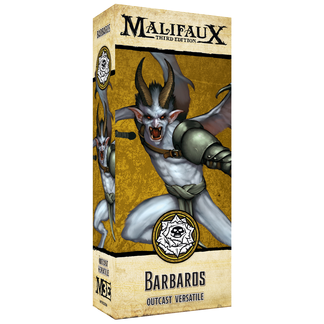 
                    
                      Front view of the Barbaros Malifaux miniature by Wyrd Miniatures, showcasing detailed sculpting and intricate costume features.
                    
                  