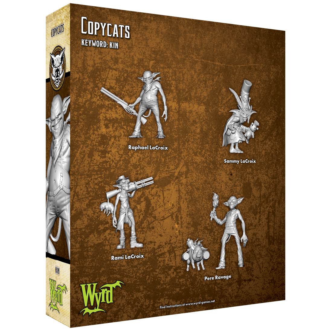
                    
                      Back view of Wyrd Miniatures Copycats Malifaux Keyword Box featuring detailed miniatures and packaging for the tabletop game.
                    
                  