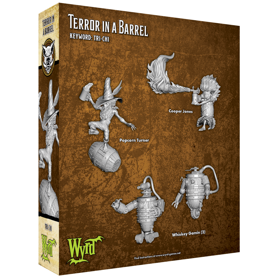 
                    
                      Back view of Wyrd Miniatures' Terror in a Barrel figurine, showcasing detailed barrel and sinister creature design.
                    
                  