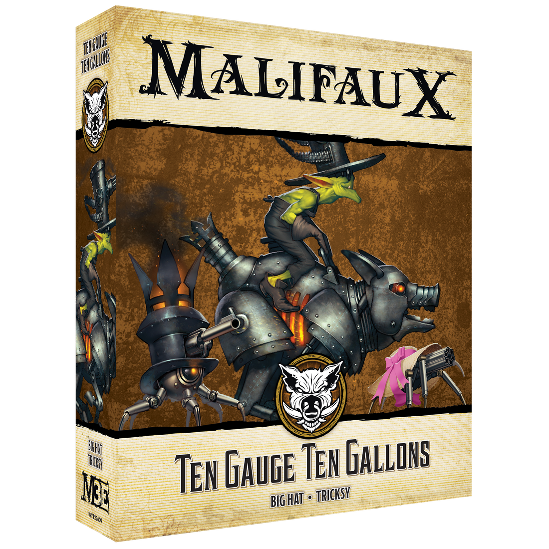 
                    
                      Front view of Wyrd Miniatures Ten Gauge Ten Gallons miniature, showcasing detailed craftsmanship and realistic paintwork.
                    
                  