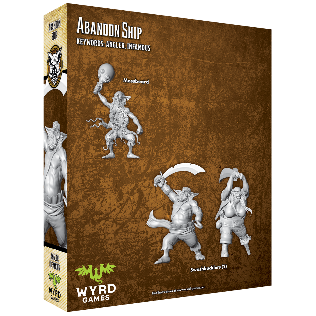 
                    
                      Back view of the Abandon Ship Malifaux miniature by Wyrd Miniatures, featuring detailed shipwreck design and weathered textures.
                    
                  