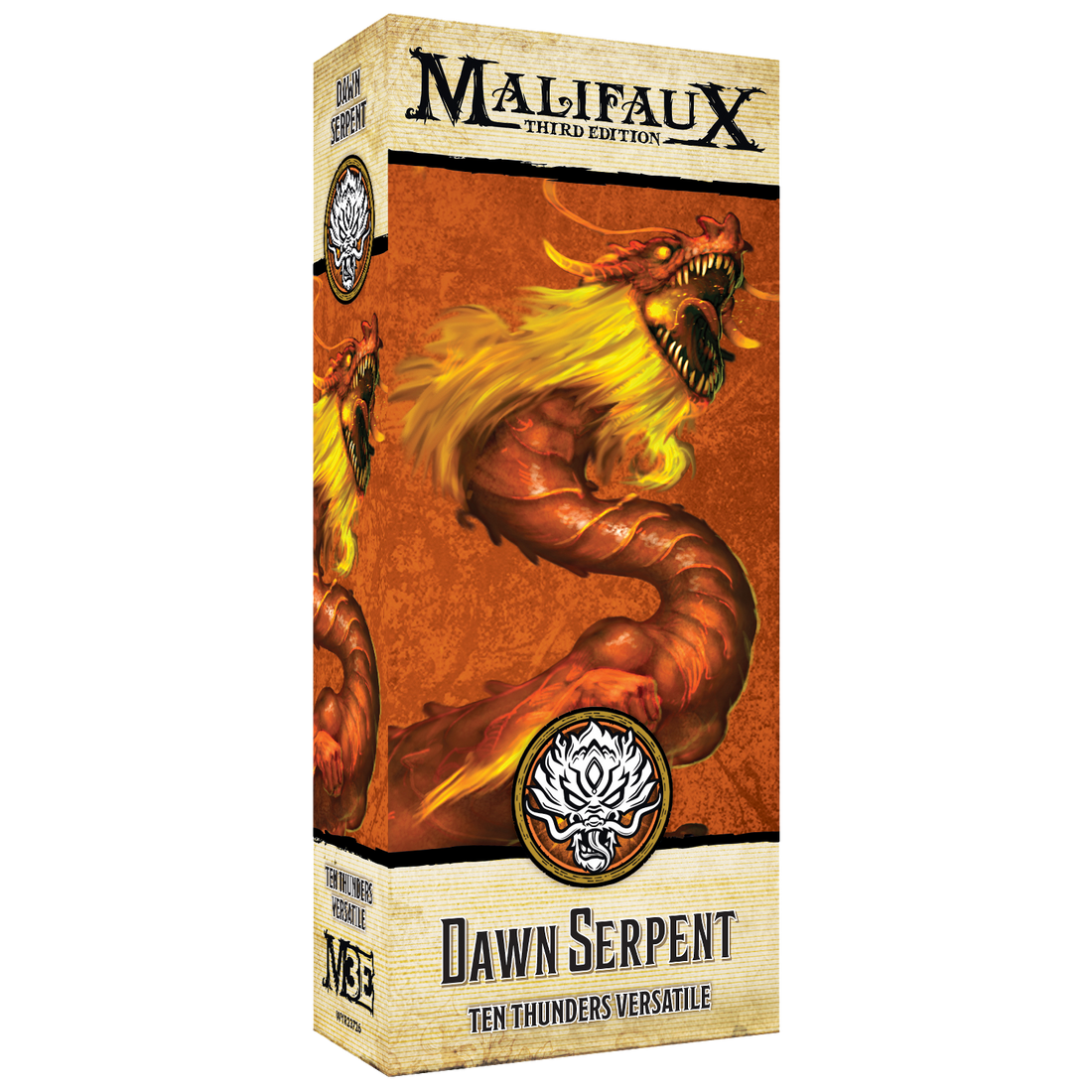 
                    
                      Front view of Dawn Serpent miniature by Wyrd Miniatures, showcasing its detailed serpent design and vibrant color scheme.
                    
                  