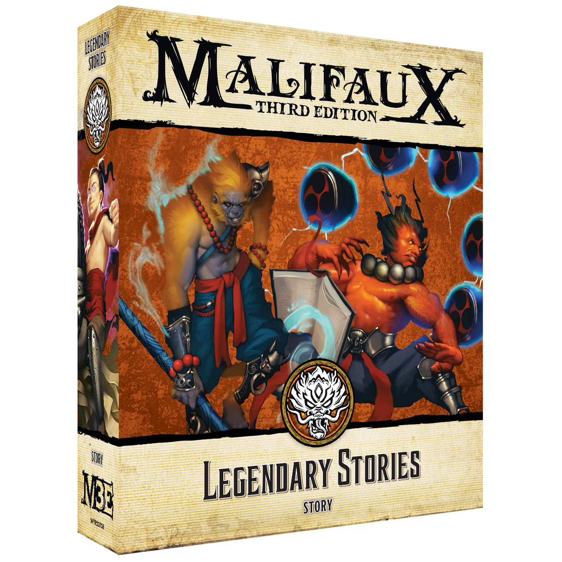 
                    
                      Front view of Wyrd Miniatures' Legendary Stories game box showing detailed artwork and branding.
                    
                  