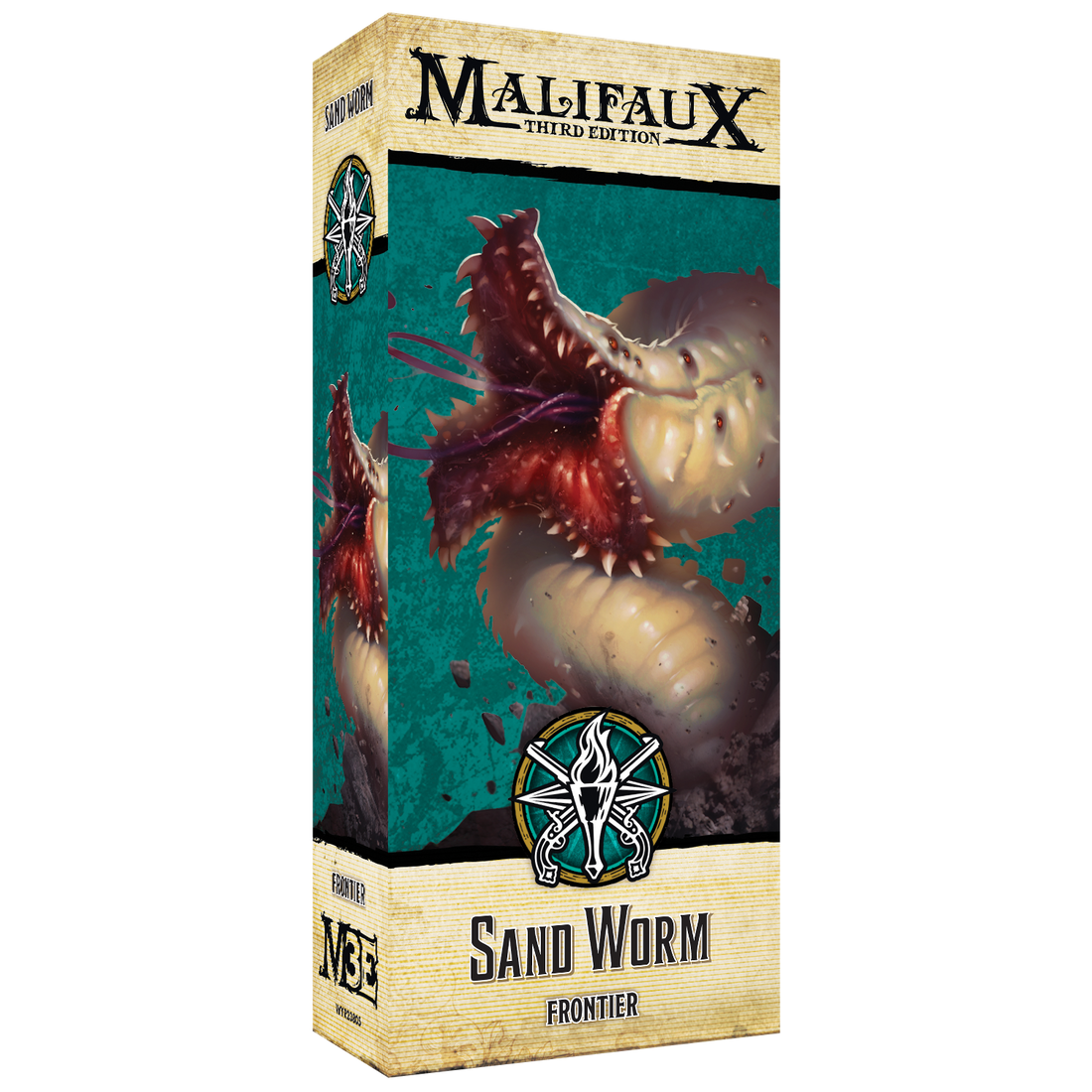 
                    
                      Front view of a detailed Sand Worm miniature by Wyrd Miniatures, featuring its segmented body and menacing head.
                    
                  