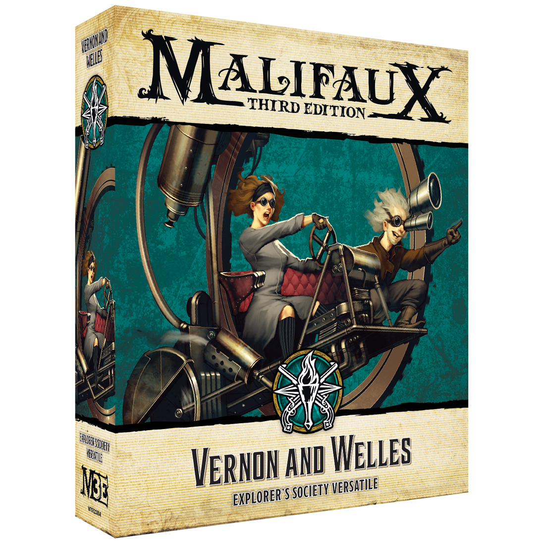 
                    
                      Front view of Vernon and Welles miniatures from Wyrd Miniatures, featuring detailed character models with Victorian-style clothing.
                    
                  