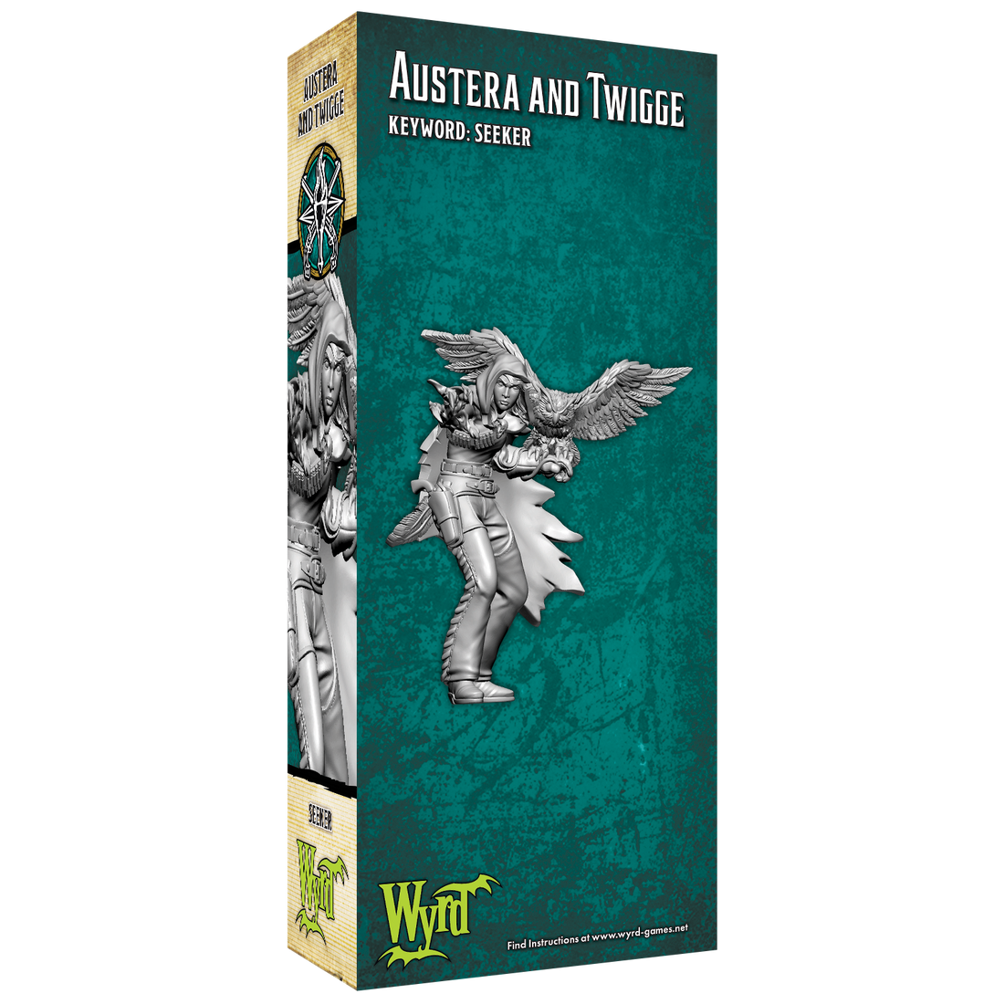 
                    
                      Back view of Austera and Twigge miniature figures from Wyrd Miniatures Toys & Games, showing detailed character designs.
                    
                  