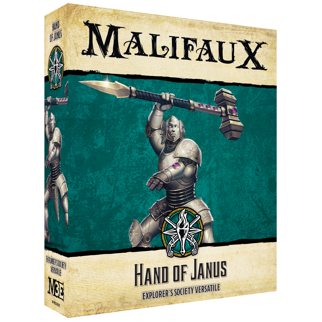 
                    
                      Front view of the Hand of Janus miniature by Wyrd Miniatures, featuring detailed sculpt and intricate design on a dark base.
                    
                  