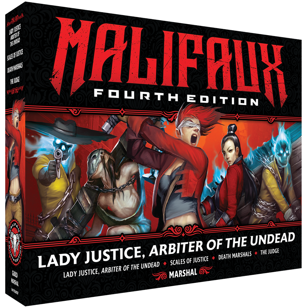 Malifaux Fourth Edition: Lady Justice, Arbiter of the Undead box front