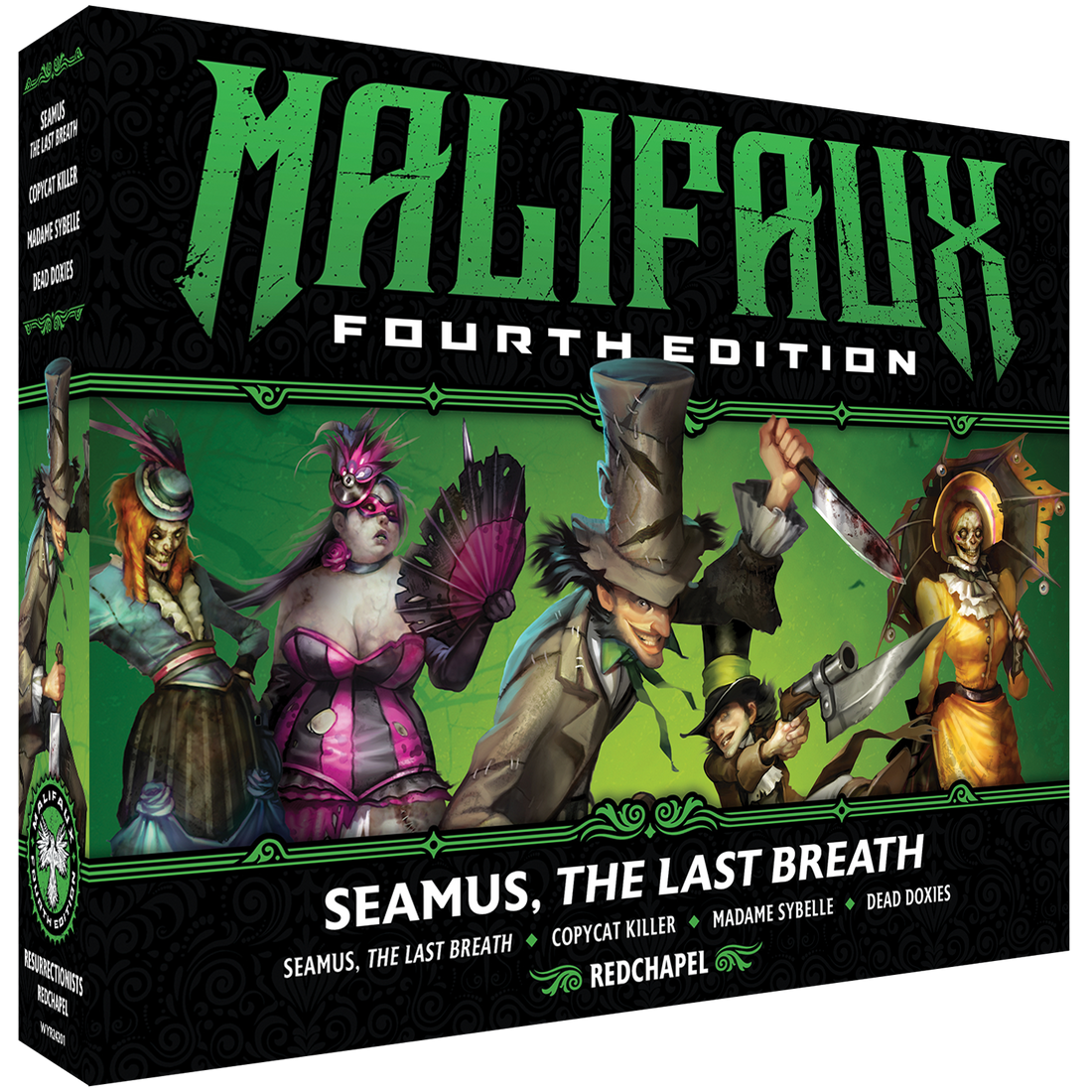 
                    
                      Malifaux Fourth Edition Seamus, The Last Breath miniature from Wyrd Miniatures' core box set, front view.
                    
                  