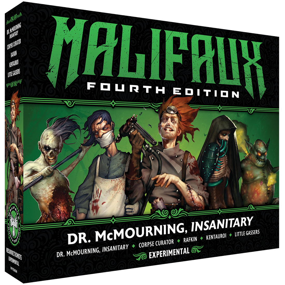 
                    
                      Malifaux Fourth Edition Dr. McMourning, Insanitary miniature from Wyrd Miniatures' core box, front view showing detailed figure.
                    
                  