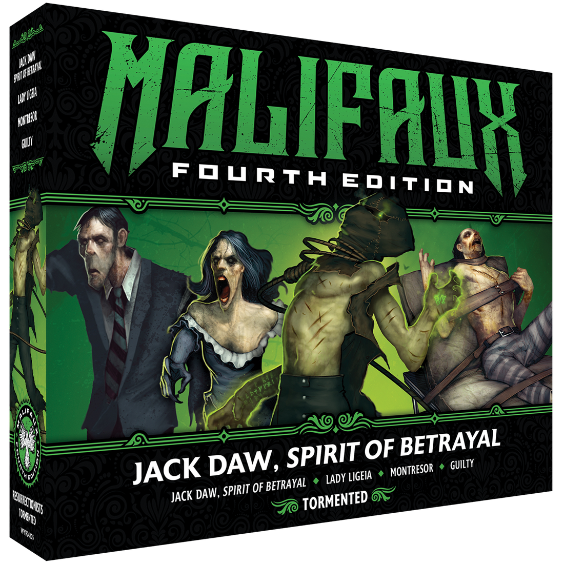 
                    
                      Malifaux Fourth Edition Jack Daw Spirit of Betrayal miniatures from Wyrd Miniatures Core Box, front view of detailed figurine.
                    
                  