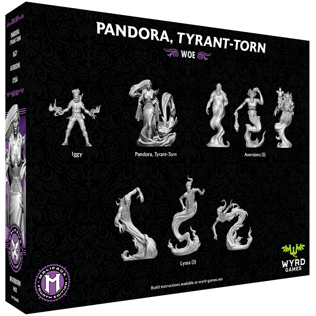 
                    
                      Malifaux Fourth Edition Pandora Tyrant-Torn miniatures from Wyrd Miniatures core box, showing detailed back view of the figurine.
                    
                  