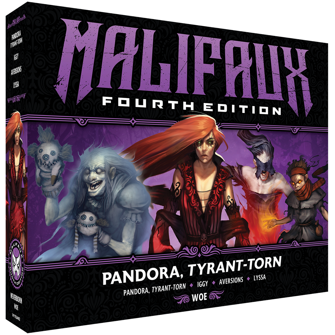 
                    
                      Malifaux Fourth Edition Pandora Tyrant-Torn core box by Wyrd Miniatures, featuring detailed miniatures and game components.
                    
                  