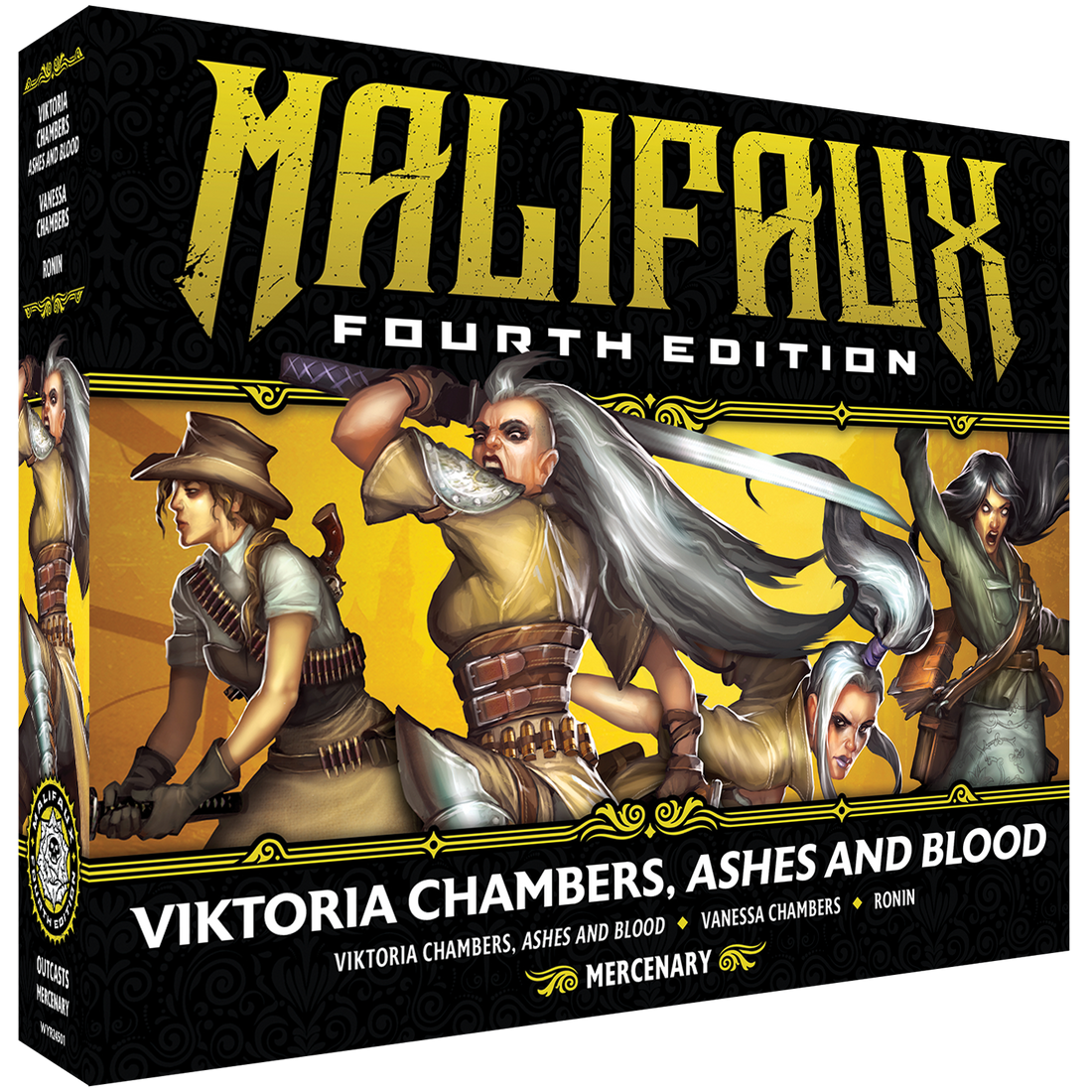 
                    
                      Front view of Viktoria Chambers miniature from Malifaux Fourth Edition: Ashes and Blood by Wyrd Miniatures.
                    
                  