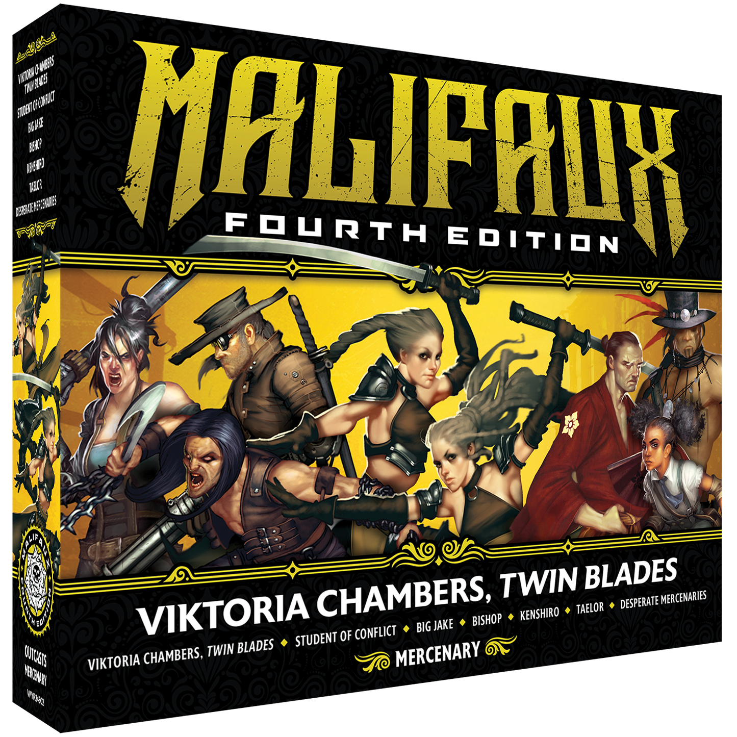 
                  
                    Viktoria Chambers from Malifaux Fourth Edition wielding twin blades, detailed miniature with Victorian-style clothing and weaponry.
                  
                
