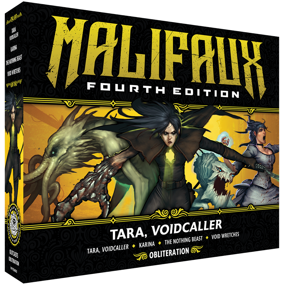 
                    
                      Malifaux Fourth Edition Tara, Voidcaller miniature from Wyrd Miniatures' core box, front view showing detailed figure.
                    
                  