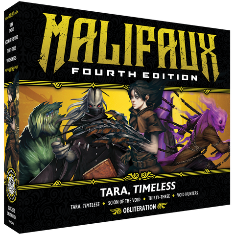 Front view of Wyrd Miniatures Malifaux Fourth Edition Tara, Timeless model, showcasing detailed steampunk-inspired character design.