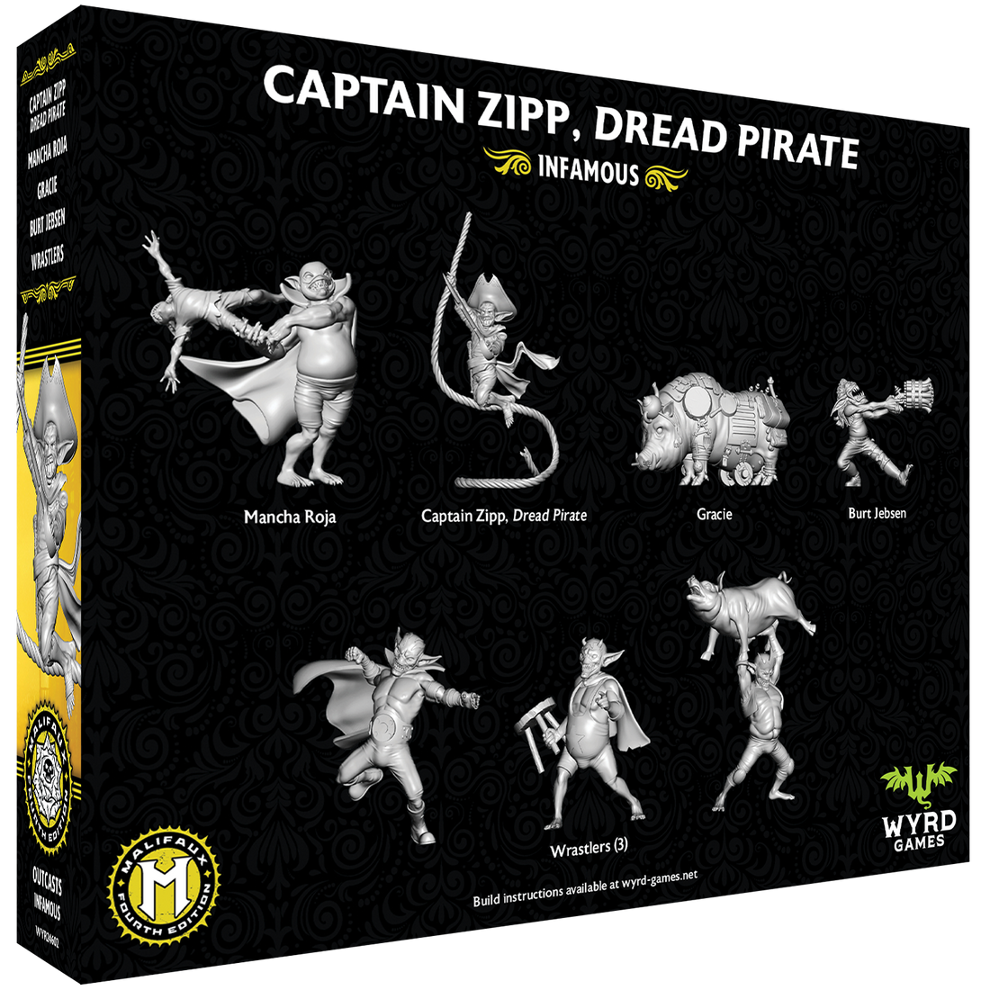 
                    
                      Malifaux Fourth Edition Captain Zipp Dread Pirate miniature by Wyrd Miniatures, showing the character in pirate attire from behind.
                    
                  