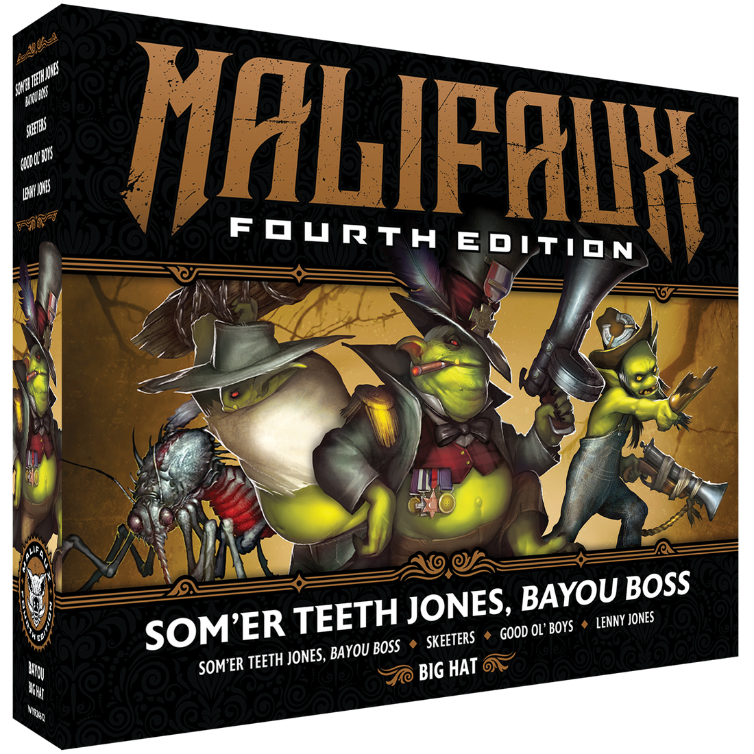 
                    
                      Malifaux Fourth Edition: Som’er Teeth Jones, Bayou Boss box front
                    
                  