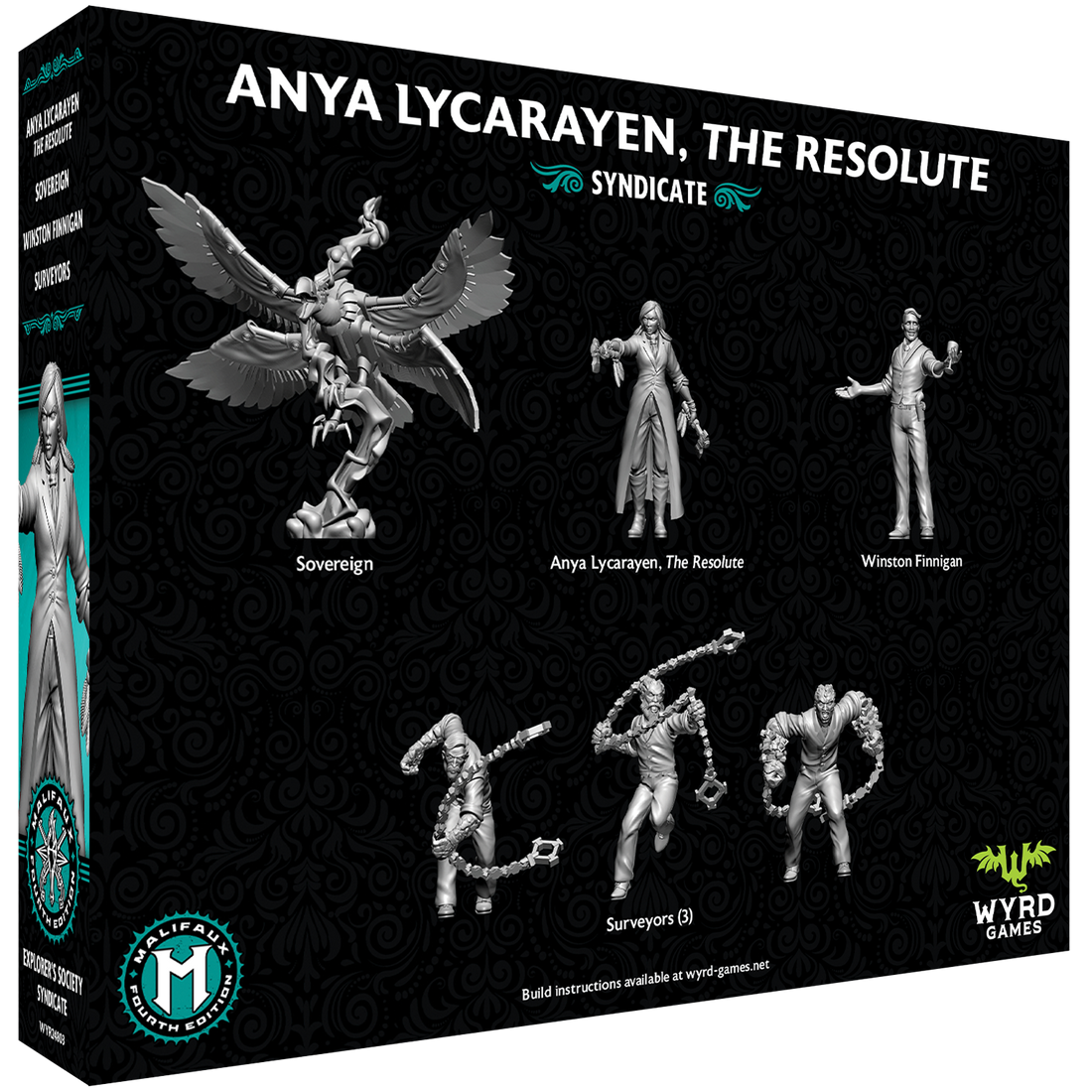 
                    
                      Anya Lycarayen, The Resolute miniature from Malifaux Fourth Edition core box by Wyrd Miniatures, shown from the back with detailed armor.
                    
                  
