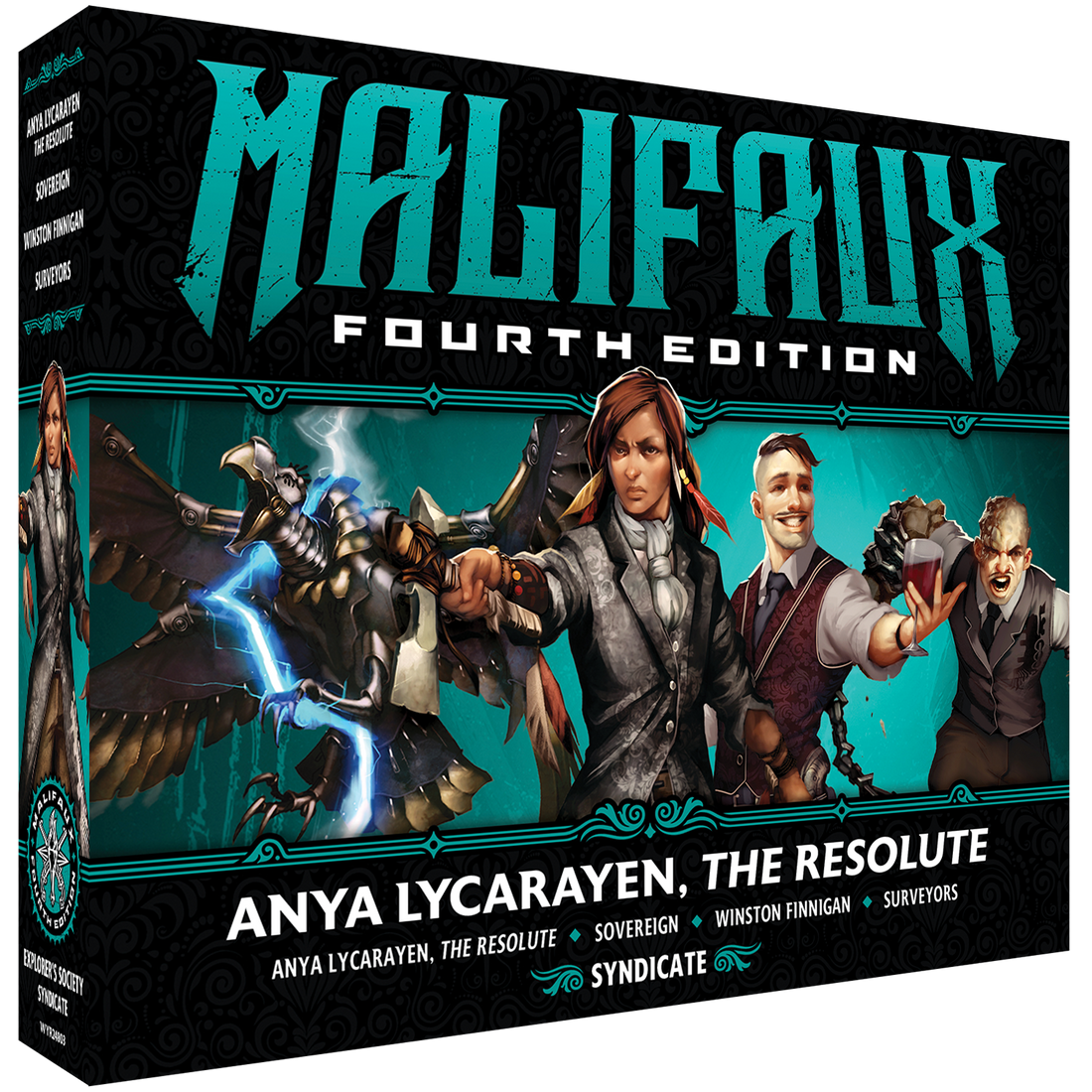 
                    
                      Front view of Anya Lycarayen, The Resolute miniature from Malifaux Fourth Edition core box by Wyrd Miniatures.
                    
                  
