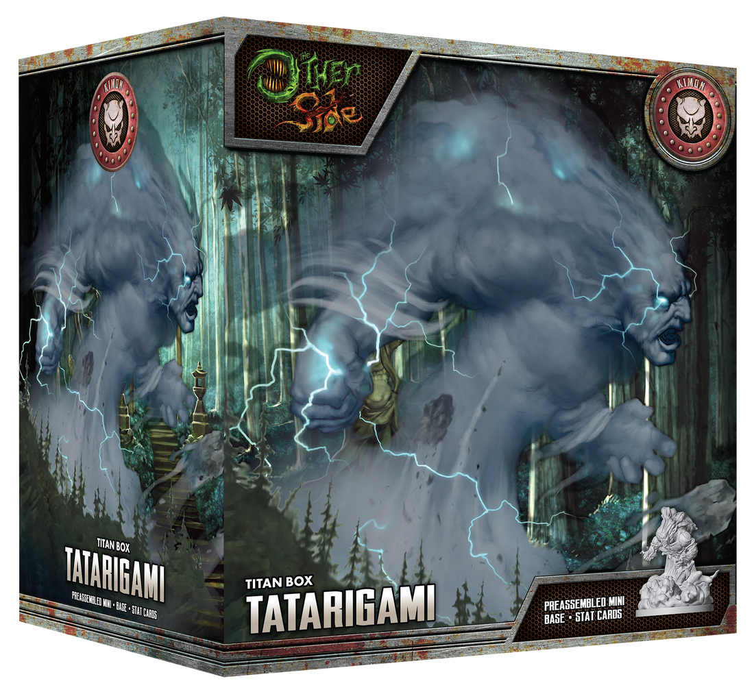 
                    
                      Front view of Wyrd Tatarigami miniature with detailed sculpting and vibrant paintwork, showcasing its dynamic design.
                    
                  