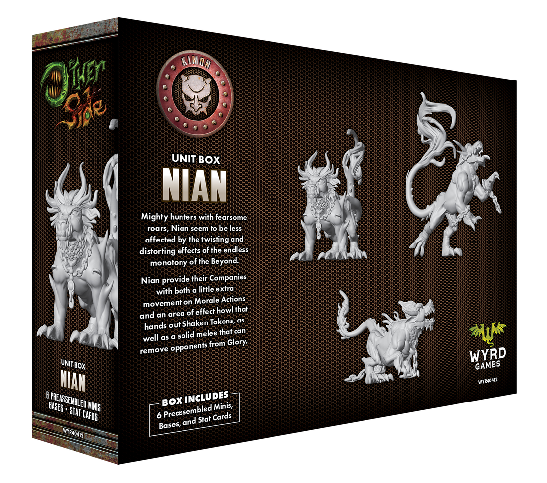 
                    
                      Wyrd Miniatures Nian The Other Side Unit Box front view showing detailed painted miniature model with intricate design and base.
                    
                  