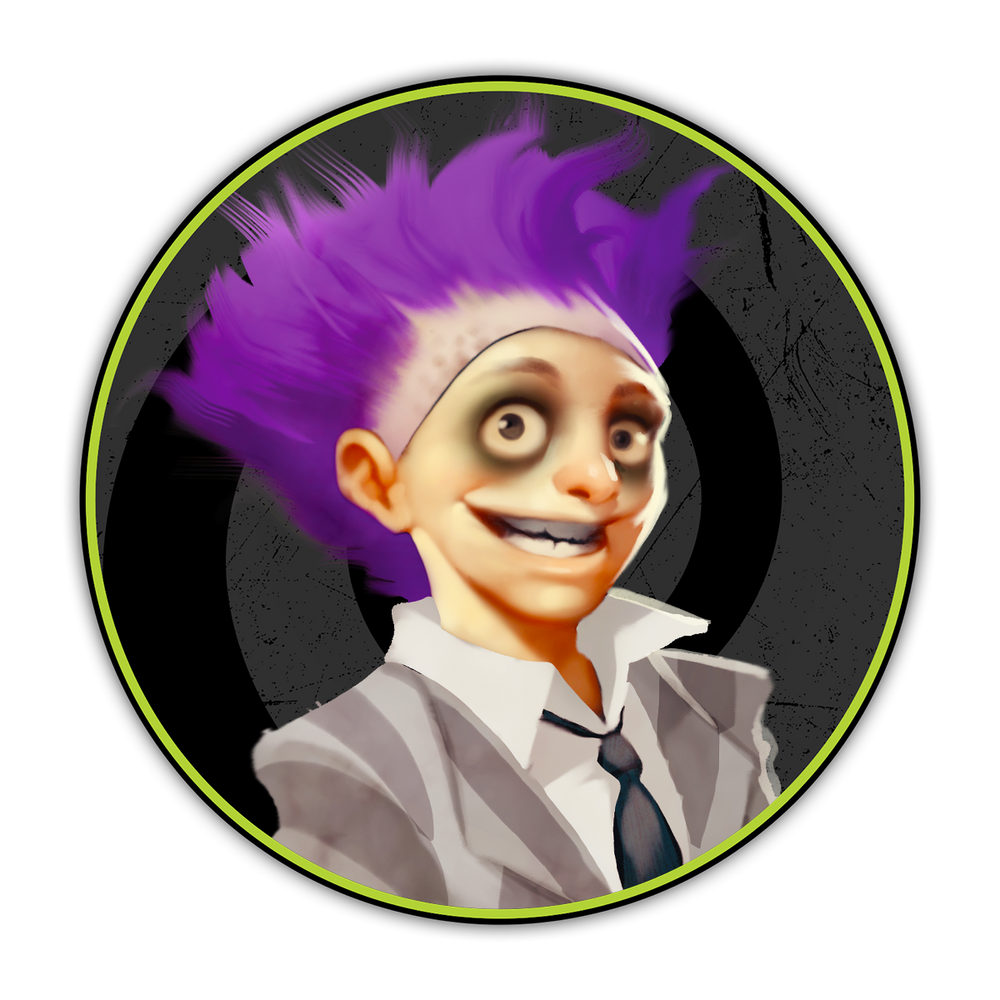 Round color artwork of Rotten Harvest Juicebox, an alternative Mortimer.