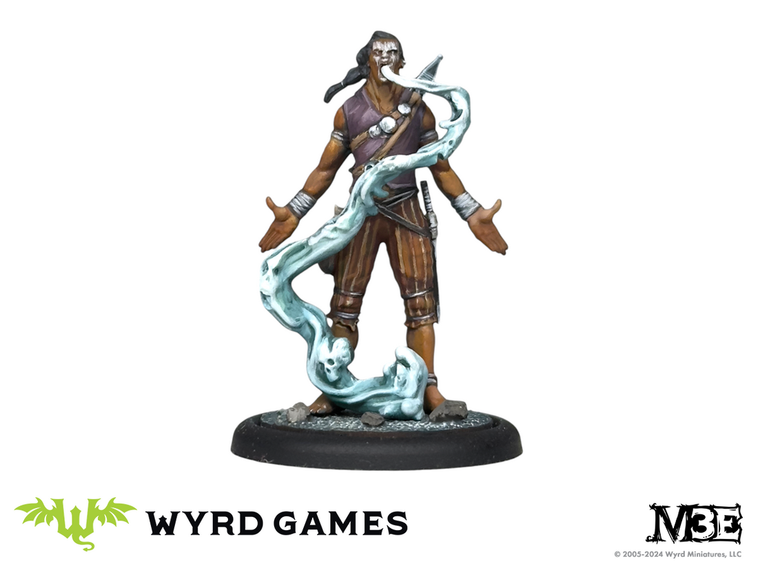 
                    
                      Dark fantasy miniature of Grim Specter’s Feast from Wyrd Miniatures, featuring eerie undead figures around a haunting feast scene.
                    
                  