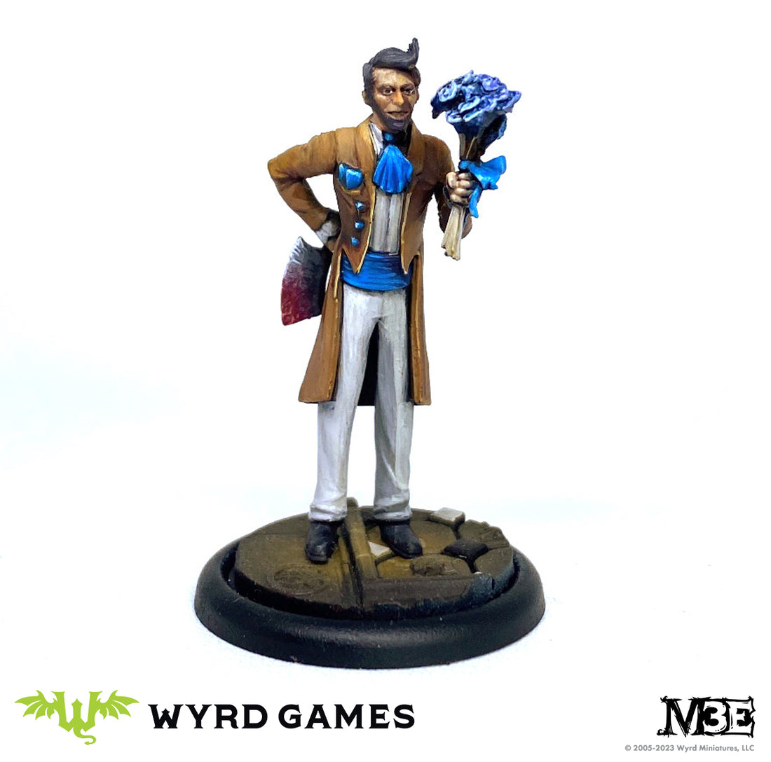 
                    
                      Wyrd Miniatures Hats Off character figure featuring Seamus aka Sebastian Baker with detailed costume and accessories.
                    
                  