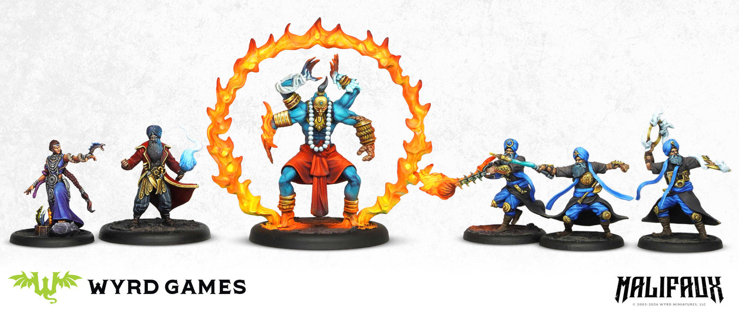
                  
                    Malifaux Fourth Edition Sandeep Desai, The Quiet Flame miniature by Wyrd Miniatures featuring a detailed figure in vibrant attire.
                  
                