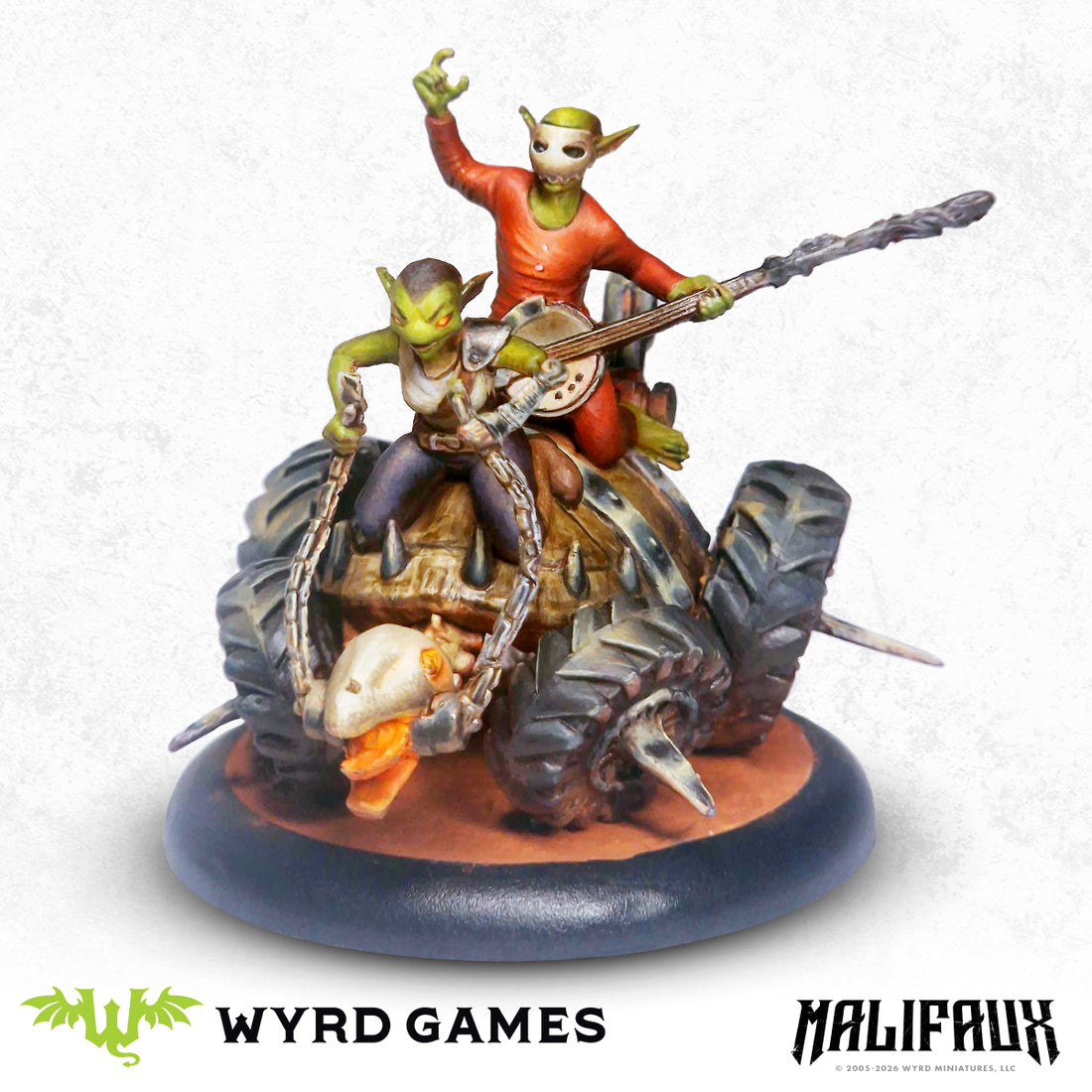 
                    
                      Miniature figure from Wyrd Miniatures' Race to the Finish game, featuring detailed character design on a scenic base.
                    
                  